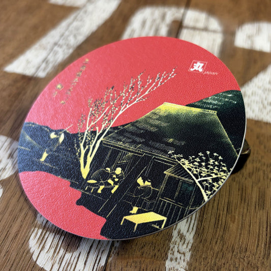 小さな聖域・マウスコースター・鞠子の樹(丸型)赤