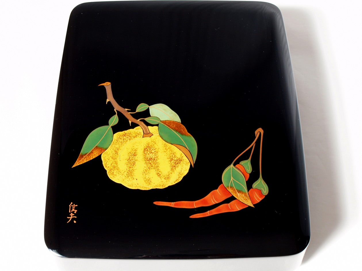 Inkstone box, yuzu lacquer
