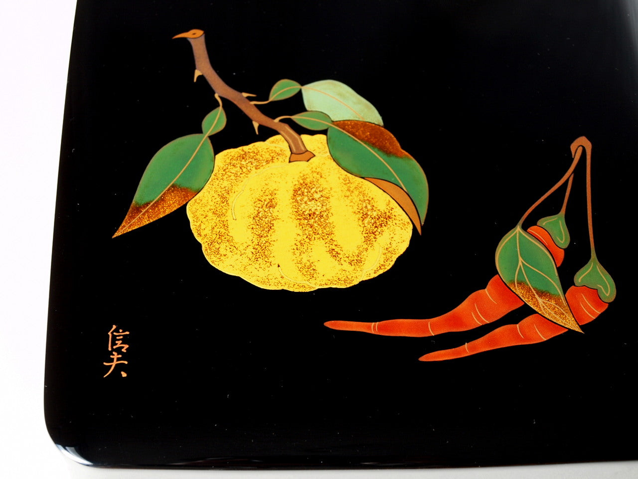 Inkstone box, yuzu lacquer