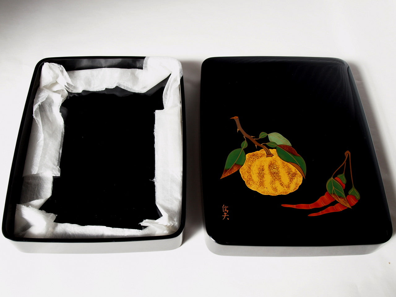 Inkstone box, yuzu lacquer