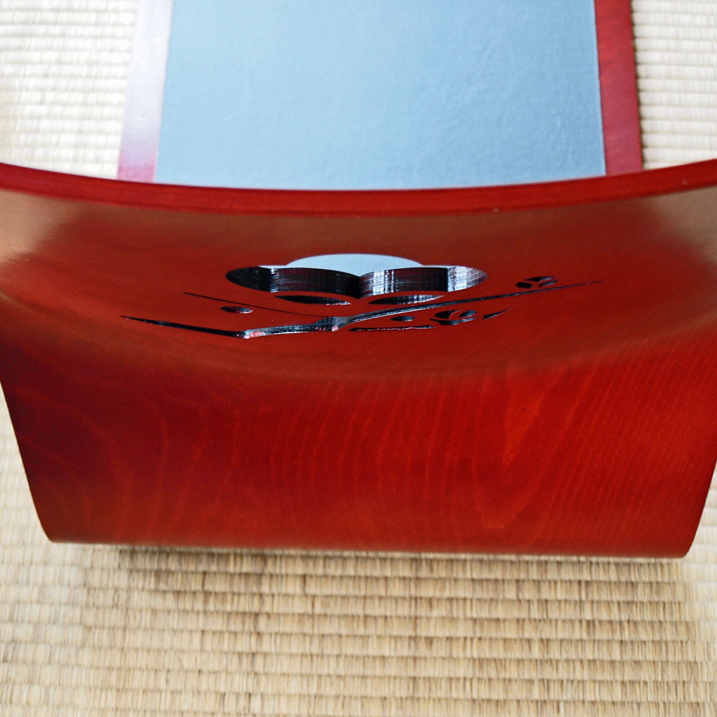 座椅子・木製・曲木・花板ワイン色・和モダン