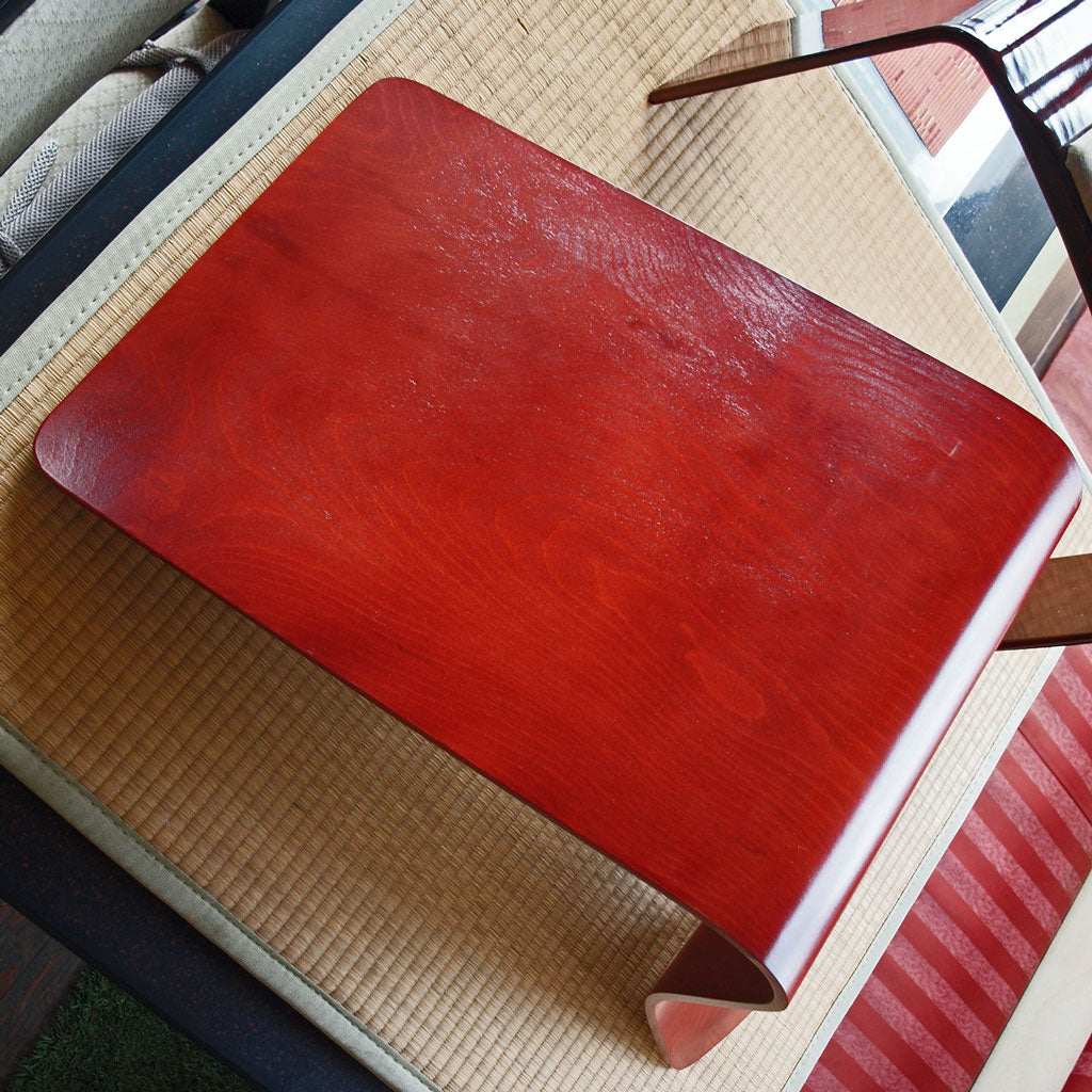 座椅子・木製・曲木・花板ワイン色・和モダン