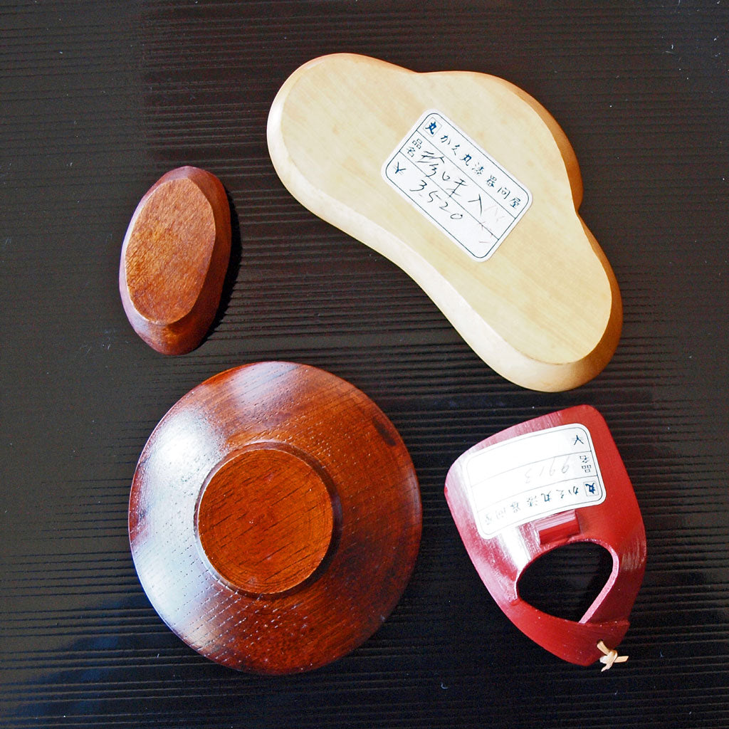 Chopstick rest, delicacy plate, wooden, multi-purpose plate for jewelry, etc., set of 4