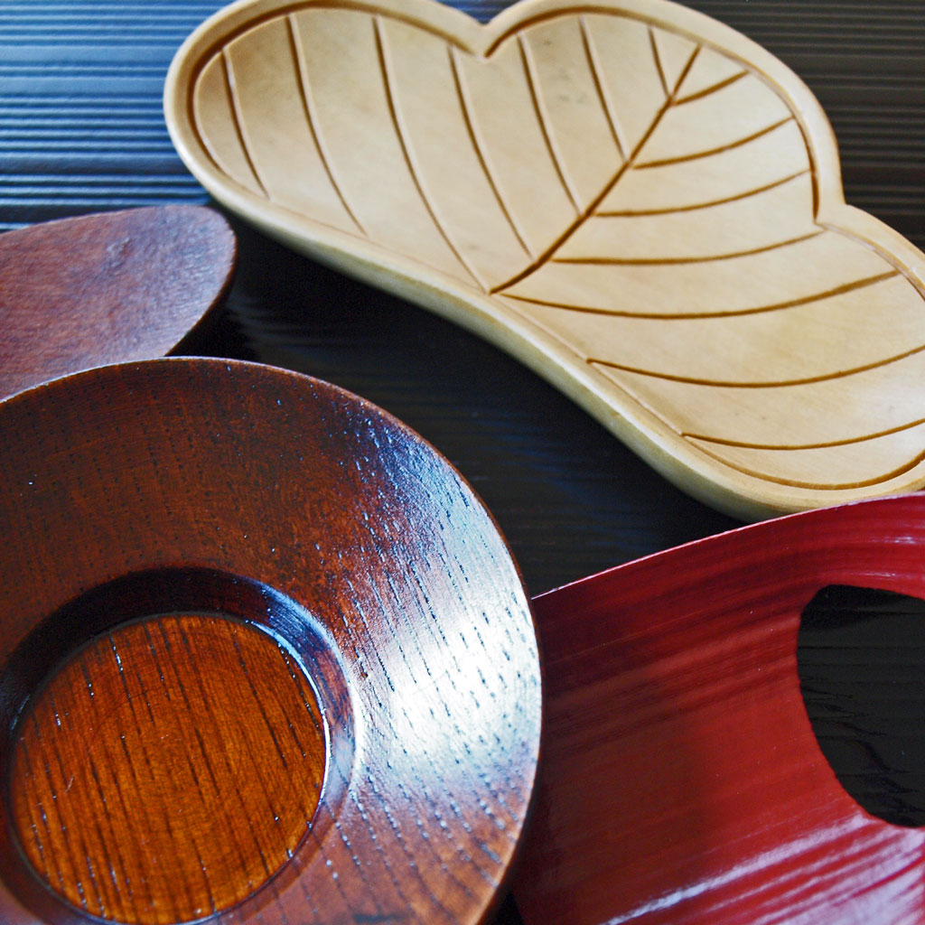 Chopstick rest, delicacy plate, wooden, multi-purpose plate for jewelry, etc., set of 4
