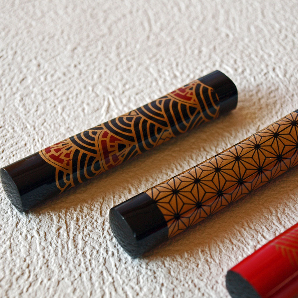 箸置き・黒/金彩2・朱/金彩2・角和・4個/1set