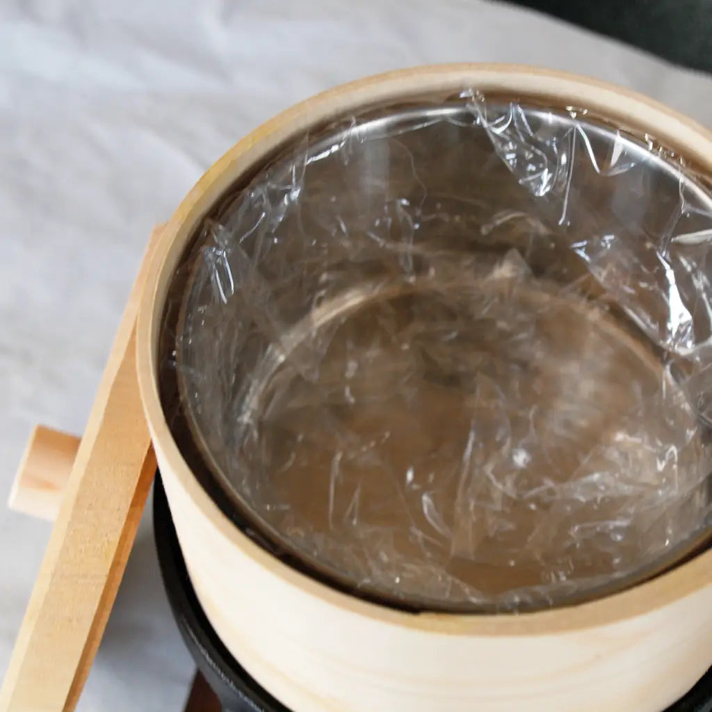 湯豆腐等set/1人用・防災用/キャンプ・桧/椹蓋付/内ステン/五徳/受皿/台座
