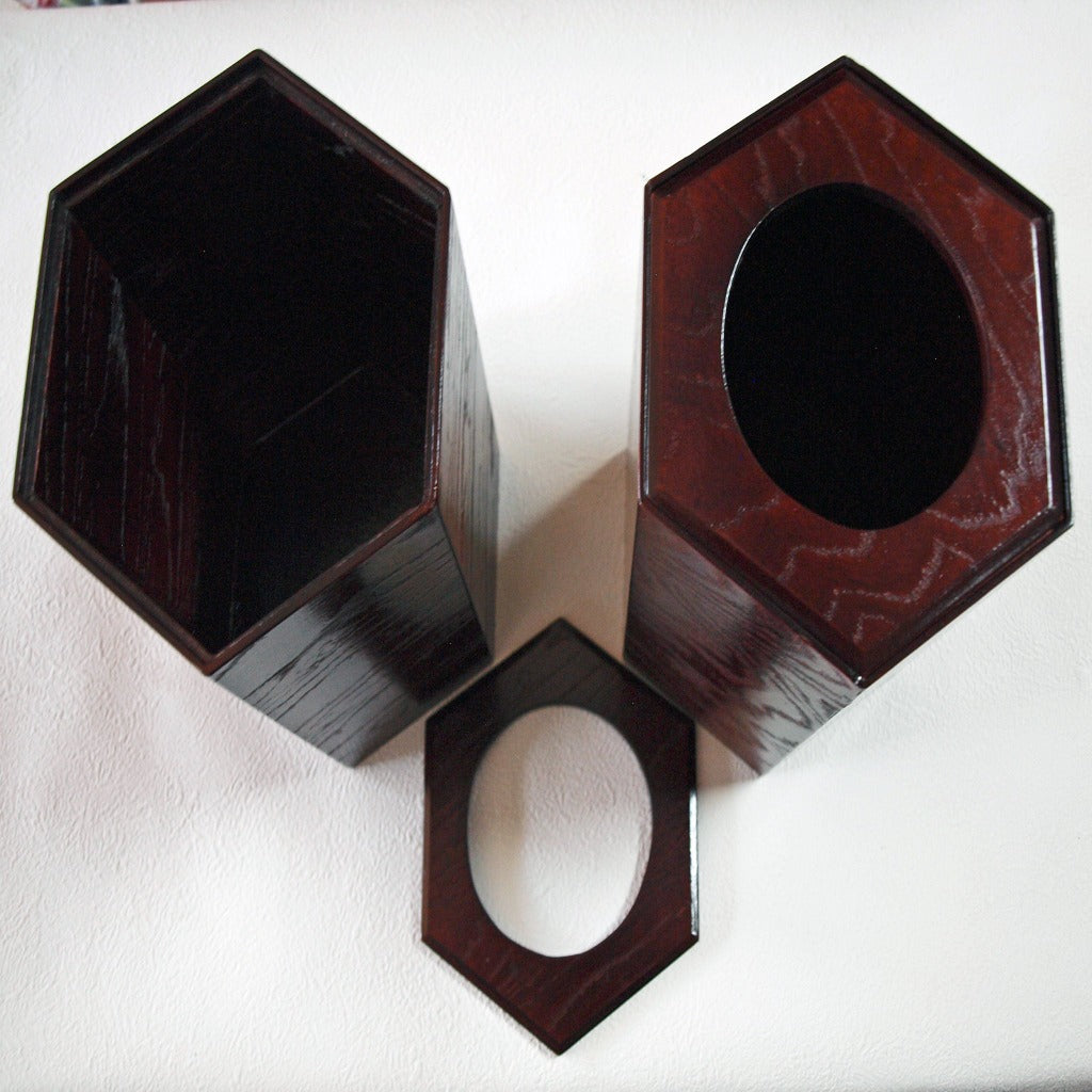 Trash can, guest room accessories, hexagonal, dyed