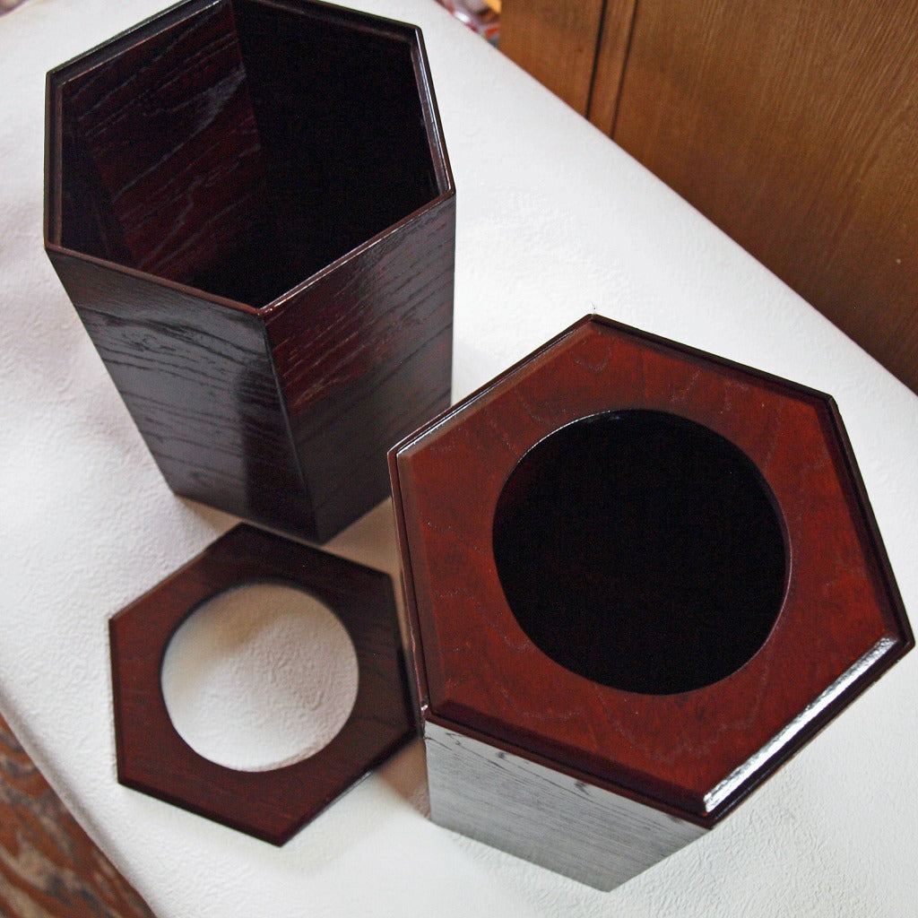 Trash can, guest room accessories, hexagonal, dyed