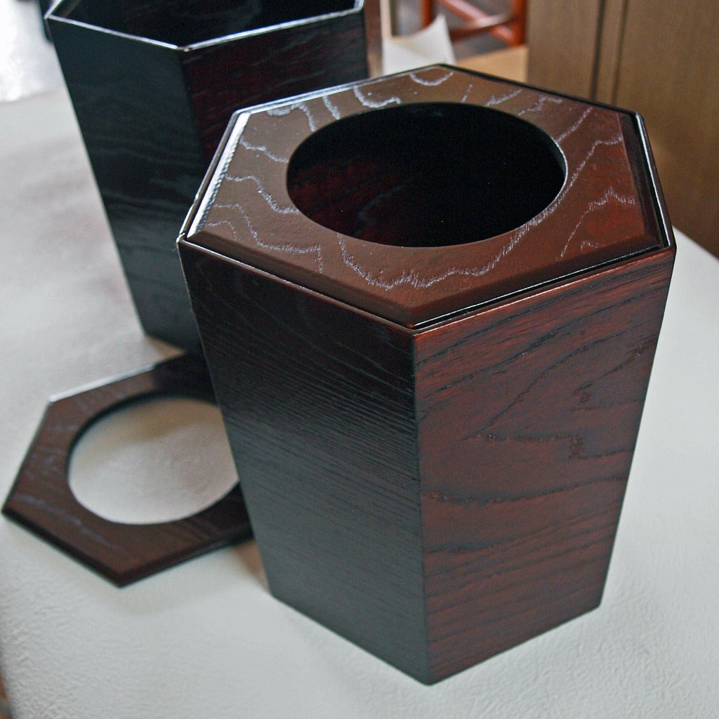 Trash can, guest room accessories, hexagonal, dyed