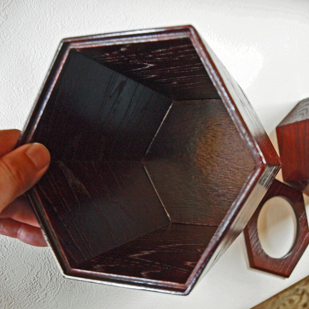 Trash can, guest room accessories, hexagonal, dyed