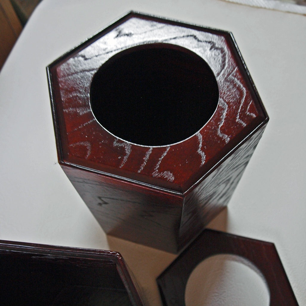 Trash can, guest room accessories, hexagonal, dyed
