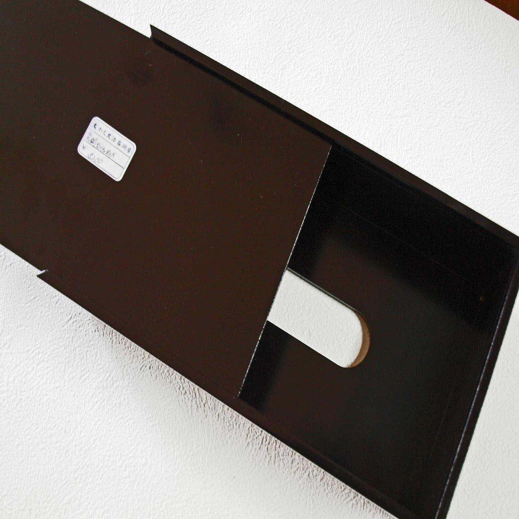 ティッシュBOX・木製・桐黒木目