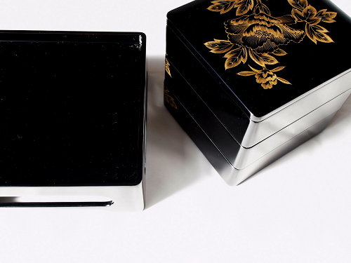 Jubako (tiered box) Peony Chinkin
