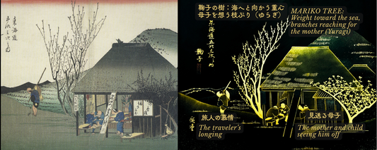 広重東海道53次21原典絵図と鞠子の樹翻図・図説の対比写真