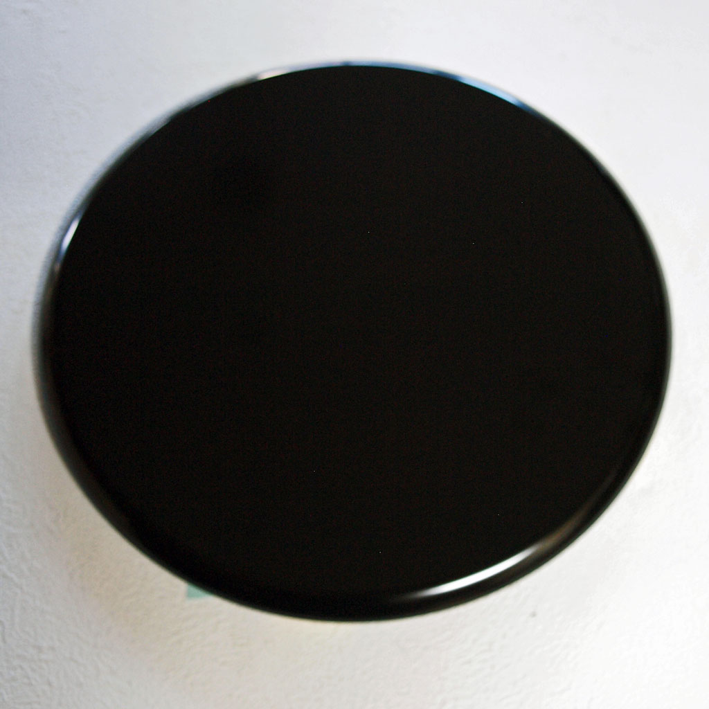 Tray, wooden black lacquer finish, Kyoto style round pattern, multi-purpose serving dish, 100cm tray