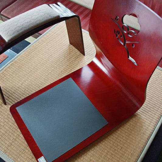 座椅子・木製・曲木・花板ワイン色・和モダン