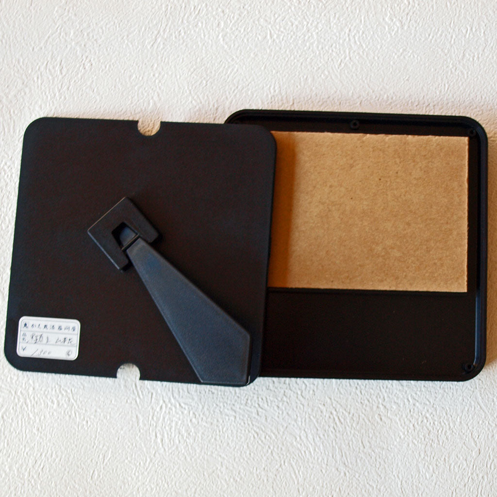 Photo frame, photo stand, black lacquer, orchid and gold leaf painting, synthetic lacquerware