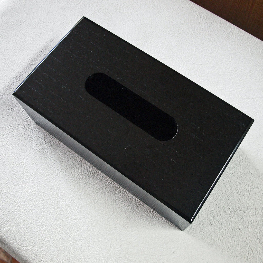 Tissue box, wooden, paulownia black grain