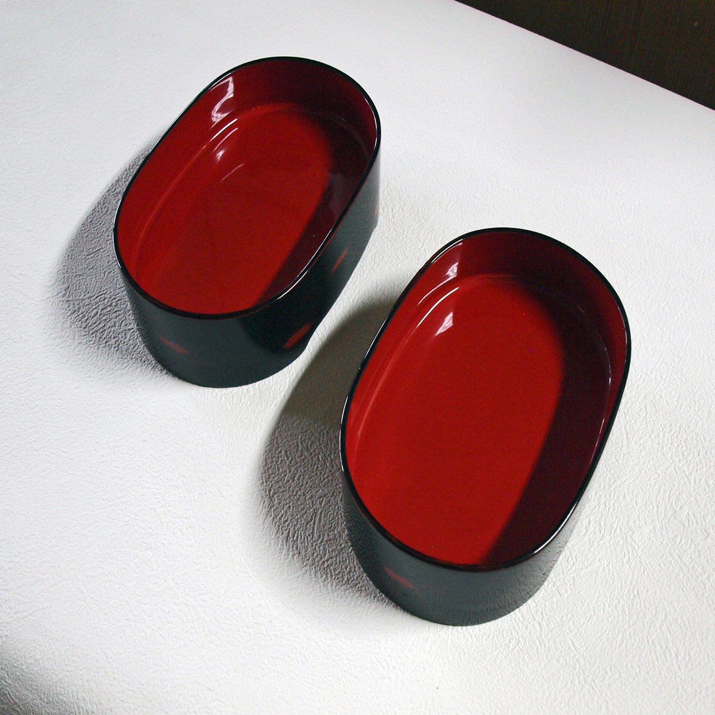 Bent wappa, serving dish, serving plate, wooden, lacquered red interior